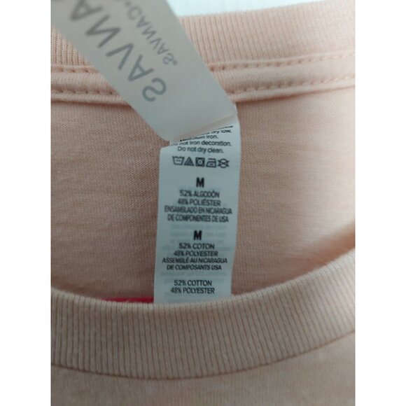 Kiss My Cotton Tail Easter Graphic T-Shirt Peach Medium Size Cotton/Polyester Bl - Picture 2 of 3